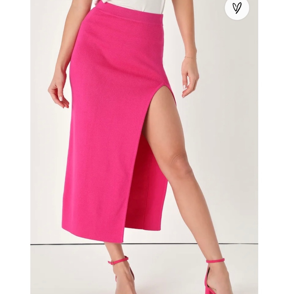Lulu's Hot Pink Maxi Skirt - Picture 2 of 3